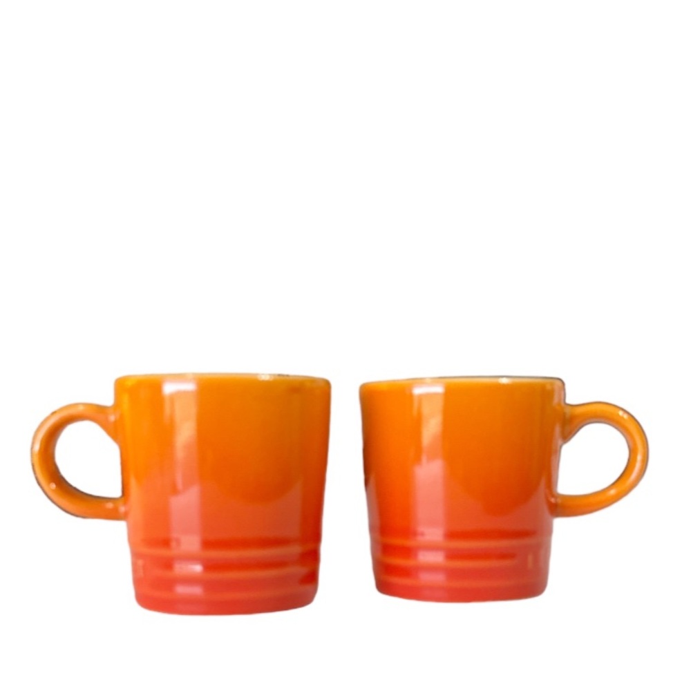 NEW LE CREUSET FLAME Espresso Mug Set of 2 ☕️☕️ 🔥